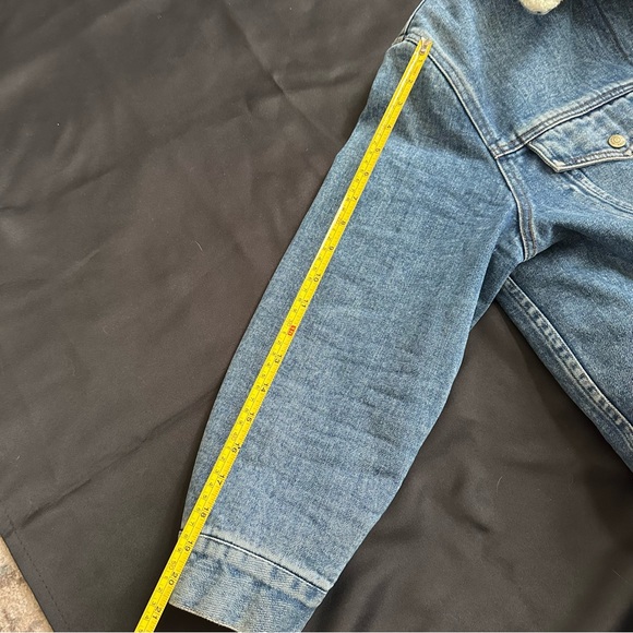Ralph Lauren Jeans Vtg Women’s 1X Denim Trucker Jacket Sherpa Lined Barn Jacket - Picture 10 of 11